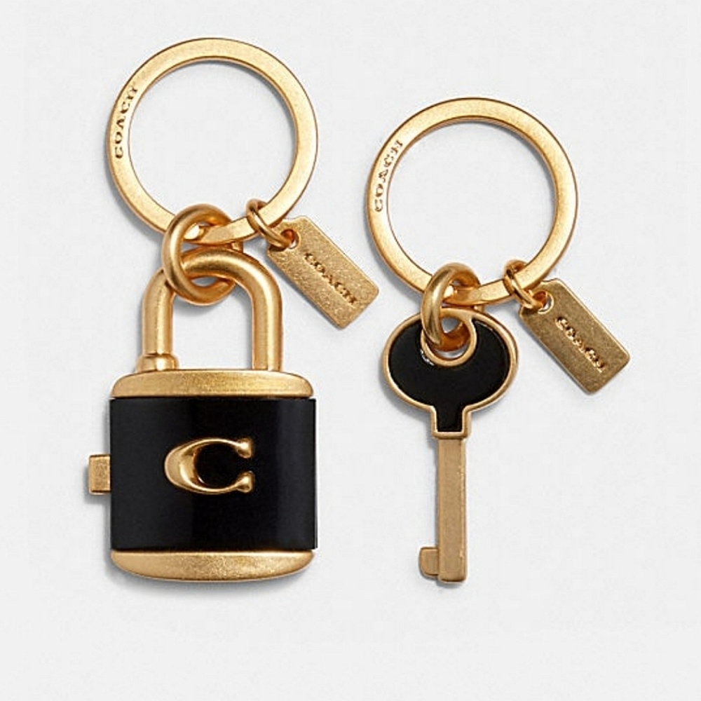 Coach Lock & Key Bag Charm Key Ring